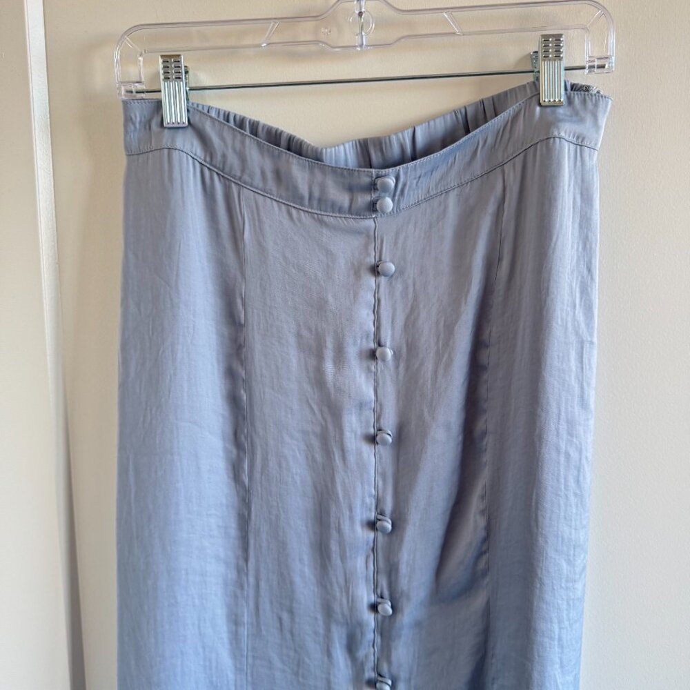 Lauren Conrad silk dusty blue maxi skirt in size M - Picture 3 of 6